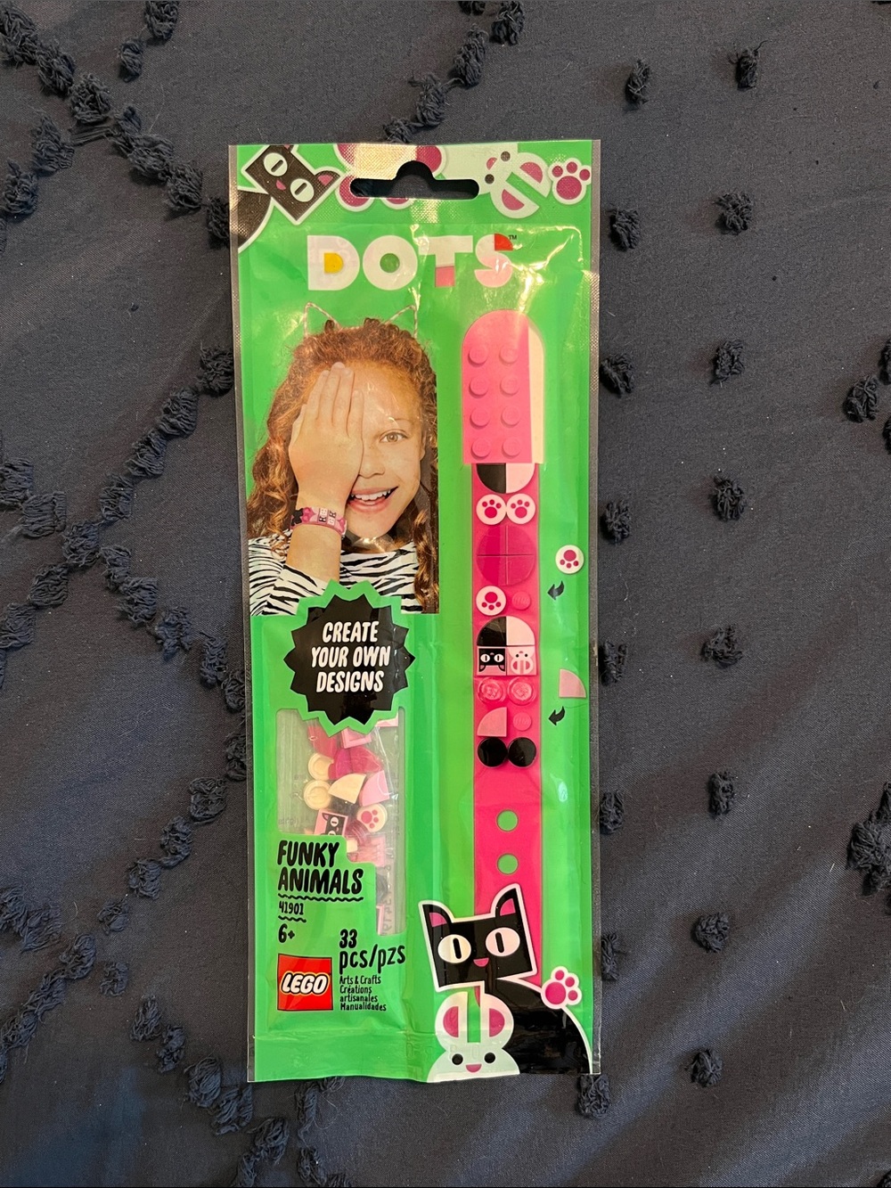 LEGO DOTS Pink and Black Funky Animals Bracelet Set